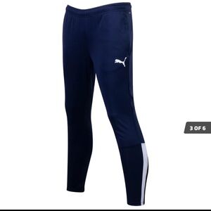 PUMA Liga Training Athletic Pants Youth Boys XL Blue DryCELL Soccer JoggersPUMA